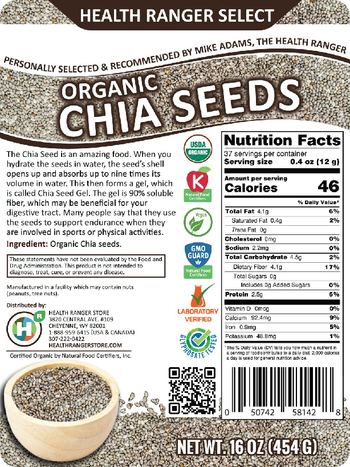 Health Ranger Select Organic Chia Seeds - supplement