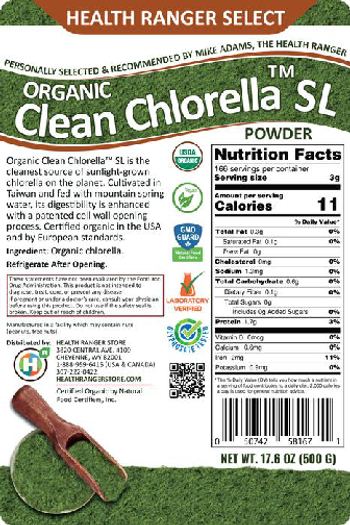 Health Ranger Select Organic Clean Chlorella SL Powder - supplement