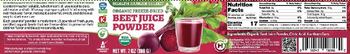 Health Ranger Select Organic Freeze-Dried Beet Juice Powder - supplement