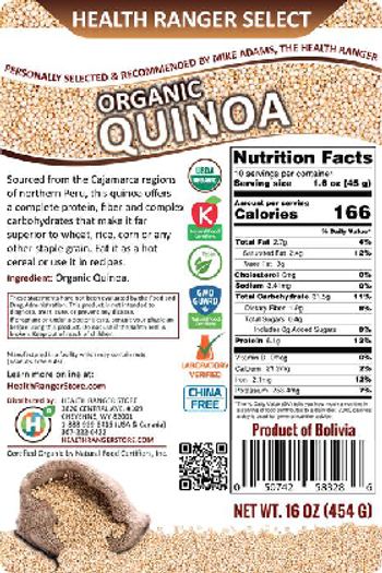 Health Ranger Select Organic Quinoa - supplement