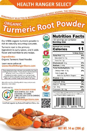 Health Ranger Select Organic Turmeric Root Powder - supplement