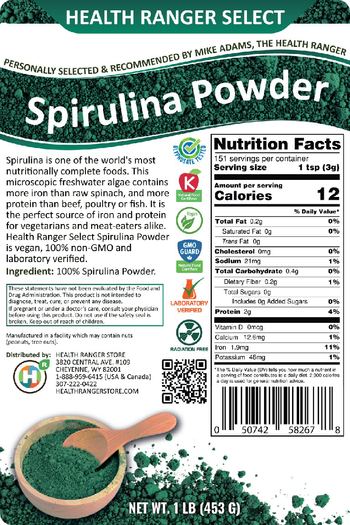Health Ranger Select Spirulina Powder - supplement