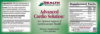 Health Resources Advanced Cardio Solution - supplement