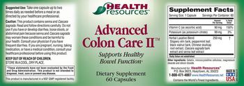Health Resources Advanced Colon Care II - supplement
