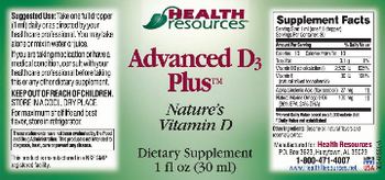 Health Resources Advanced D3 Plus - supplement