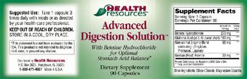 Health Resources Advanced Digestion Solution - supplement