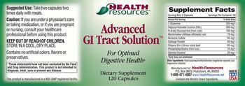 Health Resources Advanced GI Tract Solution - supplement