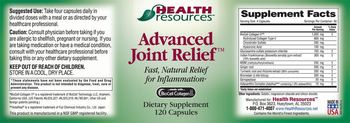 Health Resources Advanced Joint Relief - supplement