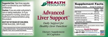 Health Resources Advanced Liver Support - supplement