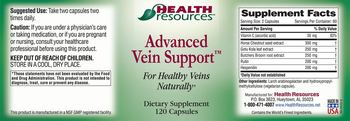 Health Resources Advanced Vein Support - supplement