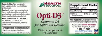 Health Resources Opti-D3 - supplement
