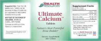 Health Resources Ultimate Calcium Tablets - supplement
