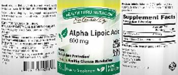 Health Thru Nutrition Alpha Lipoic Acid 600 mg - supplement