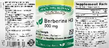 Health Thru Nutrition Berberine HCl 500 mg - supplement