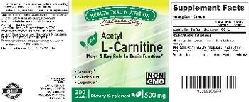 Health Thru Nutrition Naturally Acetyl L-Carnitine 500 mg - supplement