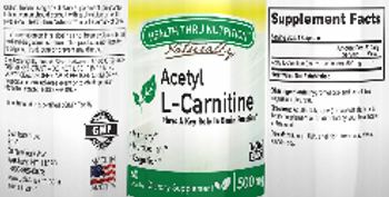 Health Thru Nutrition Naturally Acetyl L-Carnitine 500 mg - supplement
