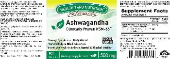Health Thru Nutrition Naturally Ashwagandha 500 mg - supplement