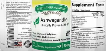 Health Thru Nutrition Naturally Ashwagandha - supplement