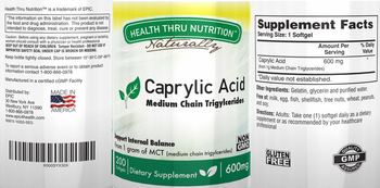 Health Thru Nutrition Naturally Caprylic Acid - supplement
