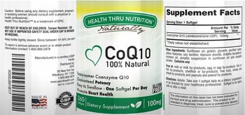Health Thru Nutrition Naturally CoQ10 - supplement