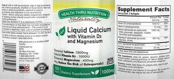 Health Thru Nutrition Naturally Liquid Calcium With Vitamin D3 And Magnesium - supplement