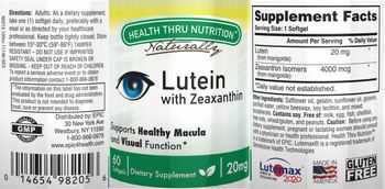 Health Thru Nutrition Naturally Lutein With Zeaxanthin - supplement