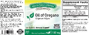 Health Thru Nutrition Naturally Oil Of Oregano 150 mg - supplement