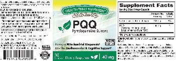 Health Thru Nutrition Naturally PQQ 40 mg - supplement