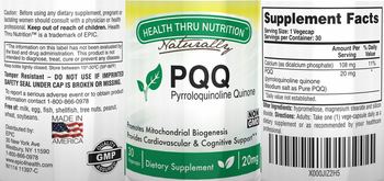 Health Thru Nutrition Naturally PQQ - supplement