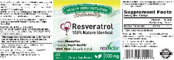 Health Thru Nutrition Naturally Resveratrol 100 mg - supplement