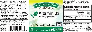 Health Thru Nutrition Naturally Vitamin D3 60 mcg (2400 IU) - supplement