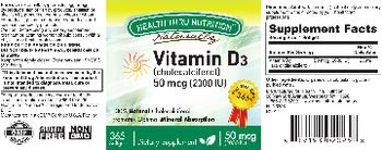 Health Thru Nutrition Naturally Vitamin D3 (Cholecalciferol) 50 mcg (2000 IU) - supplement