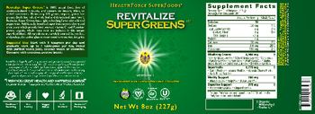 HealthForce SuperFoods Revitalize SuperGreens - supplement