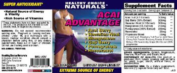 Healthy Choice Naturals Acai Advantage - supplement