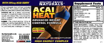 Healthy Choice Naturals Acai Heat Avanced Weight Control Formula - supplement