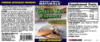 Healthy Choice Naturals Full Strength Green Tea Extract - supplement