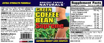 Healthy Choice Naturals Green Coffee Bean Supreme - supplement