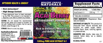 Healthy Choice Naturals High Potency Acai Berry - supplement