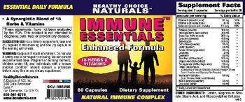 Healthy Choice Naturals Immune Essentials - supplement