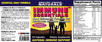Healthy Choice Naturals Immune Essentials - supplement