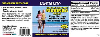 Healthy Choice Naturals Maximum Moringa 500 mg - supplement