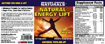Healthy Choice Naturals Natural Energy Lift - supplement