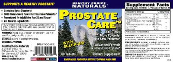 Healthy Choice Naturals Prostate Care - supplement