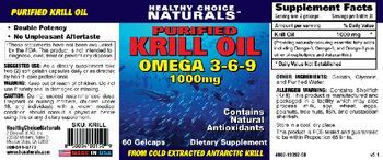 Healthy Choice Naturals Purified Krill Oil Omega 3-6-9 1000mg - supplement