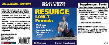 Healthy Choice Naturals Resurge Low-T Formula - supplement
