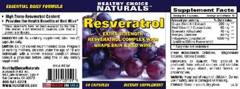 Healthy Choice Naturals Resveratrol - supplement