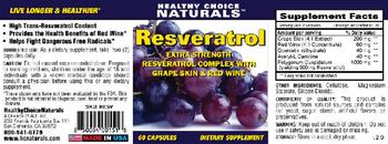 Healthy Choice Naturals Resveratrol - supplement