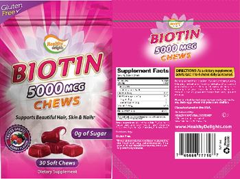 Healthy Delights Biotin 5000 mcg Chews Berry Flavor - supplement