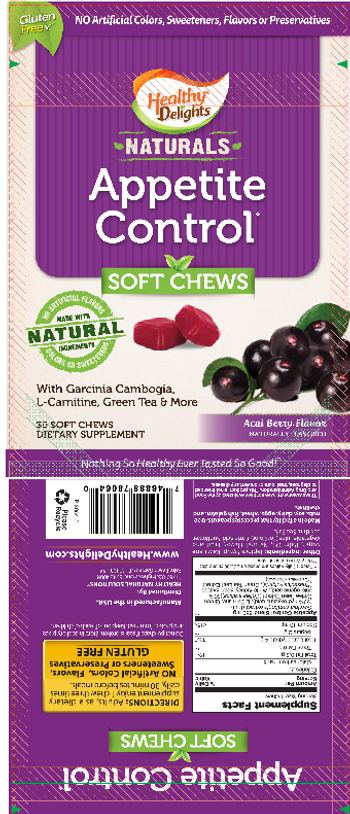 Healthy Delights Naturals Appetite Control Soft Chews Acai Berry Flavor - supplement