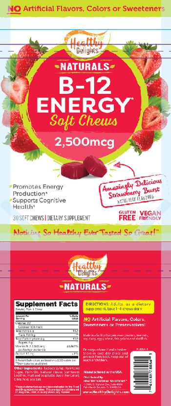Healthy Delights Naturals B-12 Energy Soft Chews 2,500 mcg Amazingly Delicious Strawberry Burst - supplement